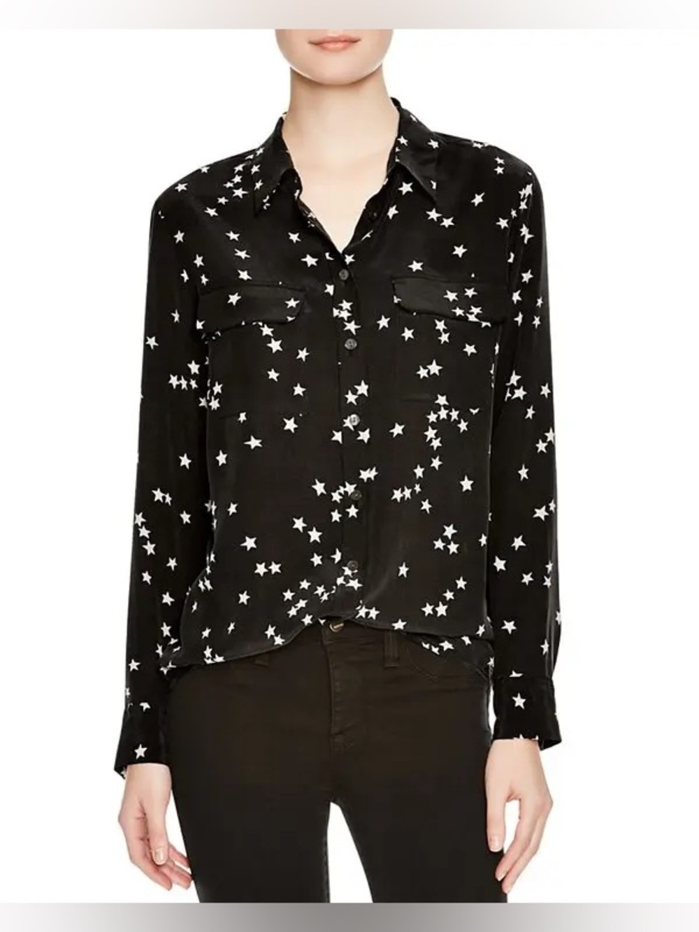EQUIPMENT Slim Signature Star Print Silk Shirt Small